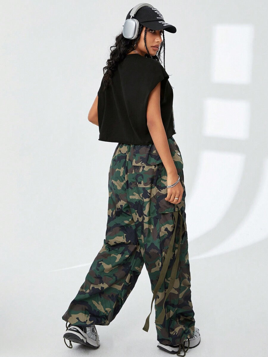 Black women's oversized crop t-shirt featuring a Beautiful graphic print, round neckline, and batwing cap sleeves.