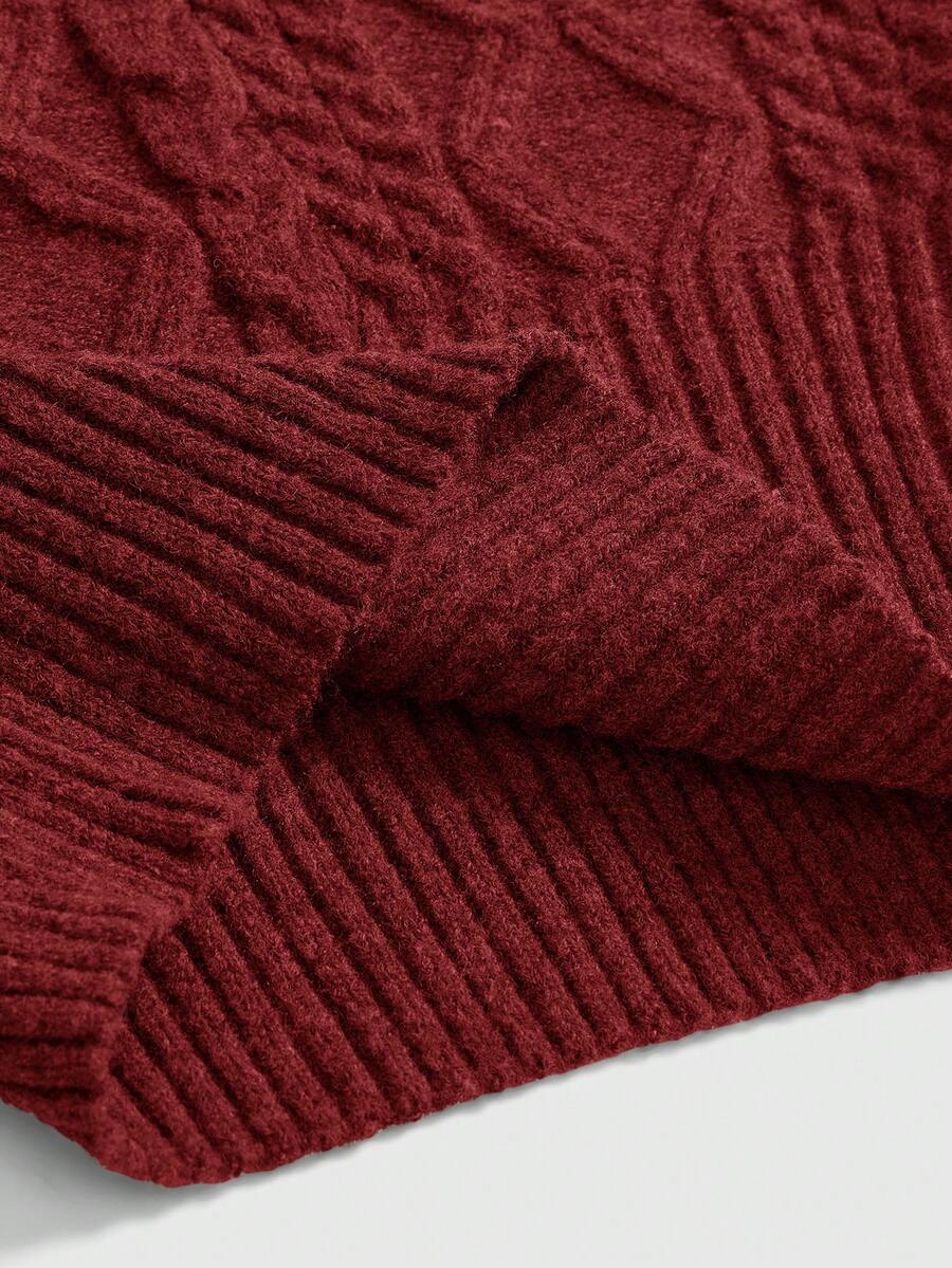 Women's off-the-shoulder rib-knit pullover sweater with three-quarter sleeves in a casual regular fit.