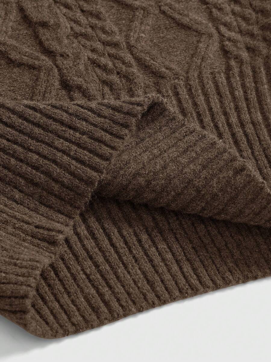 Women's off-the-shoulder rib-knit pullover sweater with three-quarter sleeves in a casual regular fit.