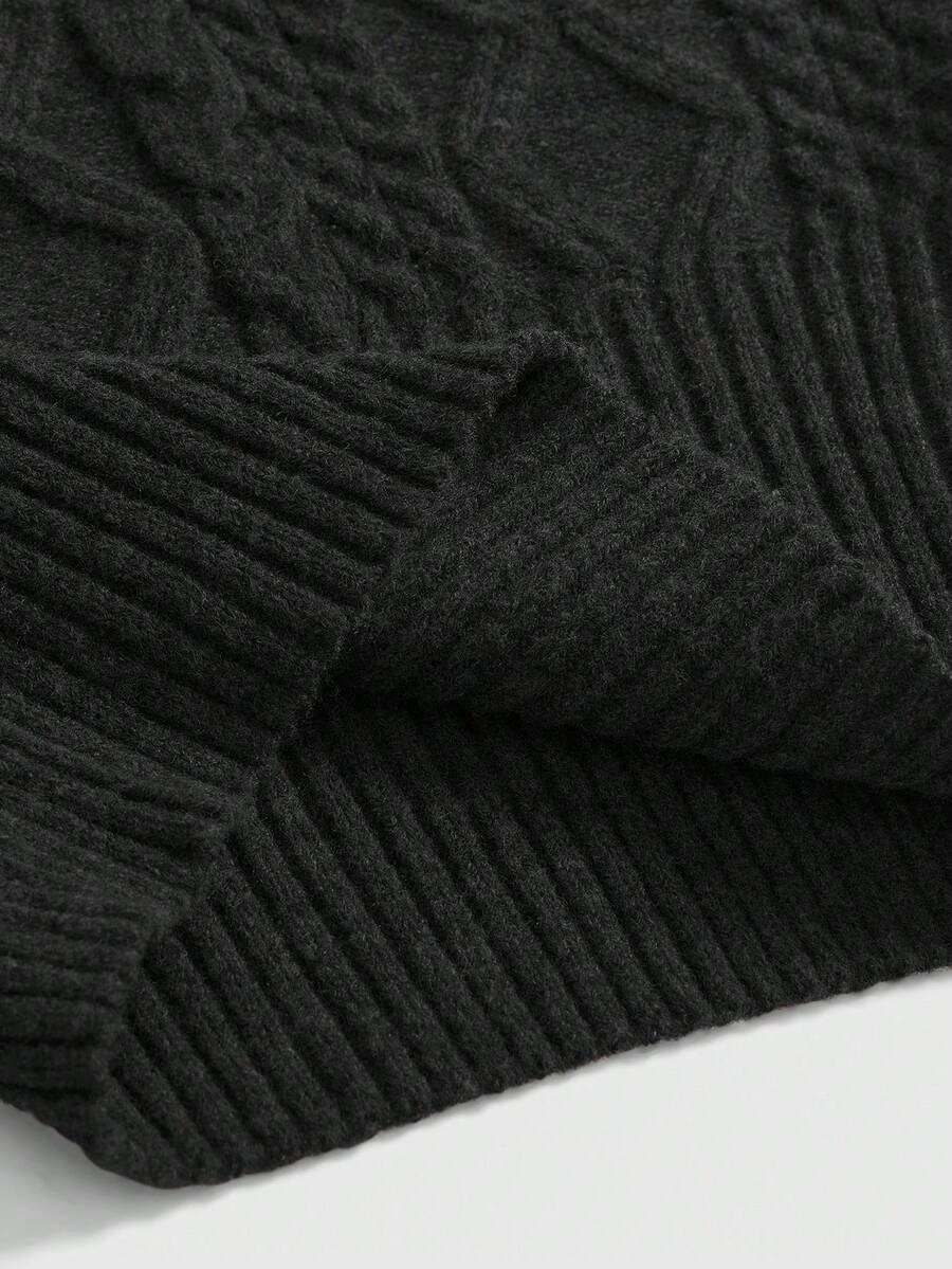 Women's off-the-shoulder rib-knit pullover sweater with three-quarter sleeves in a casual regular fit.