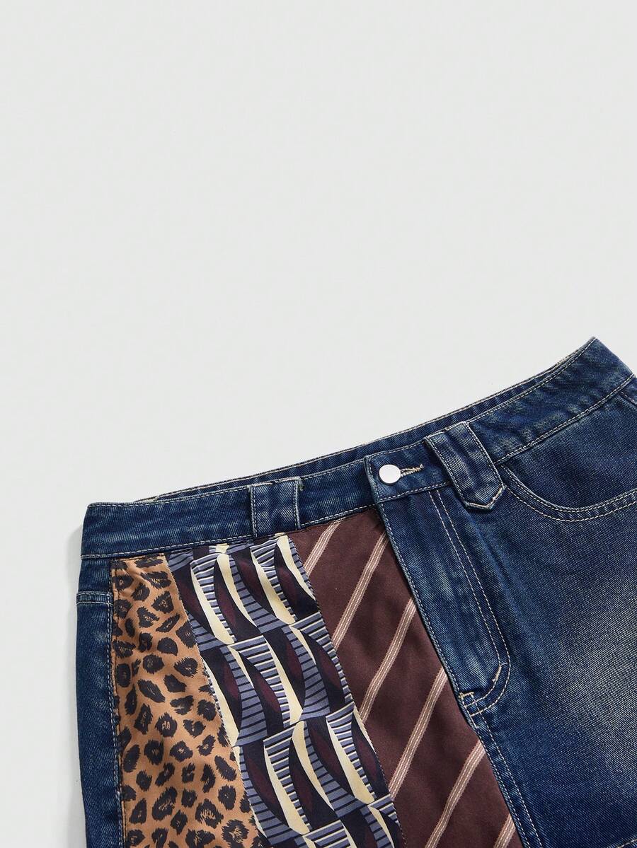 Women's low-waist asymmetrical mini skort featuring button, zipper, and pocket details in an A-line cut.