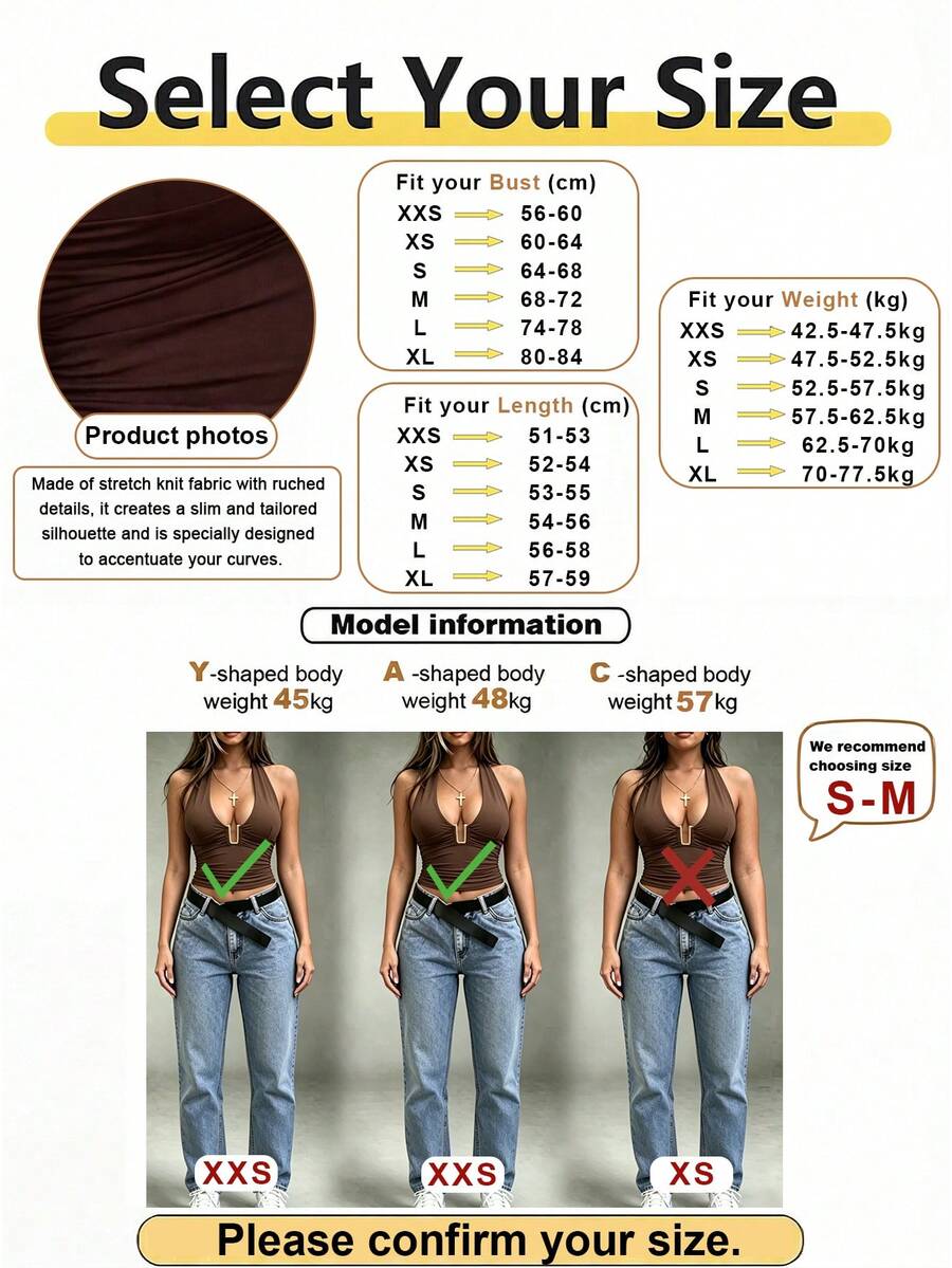 Women's backless halter top featuring a knot detail, slim fit silhouette, and long length knitted fabric.