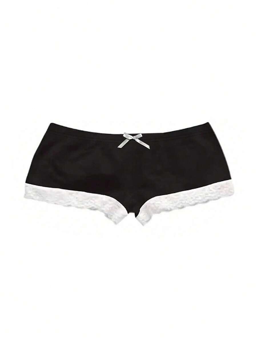 Women's contrast lace strapless camisole and shorts two-piece outfit with ruffle detail and slim fit styling