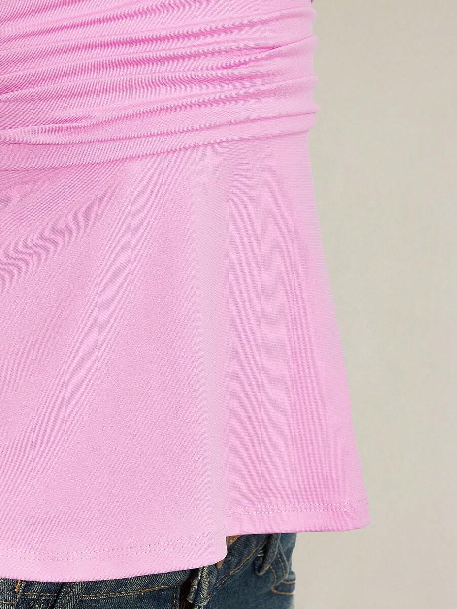 Women's backless halter babydoll tank top featuring a square neckline, slim fit silhouette, and a flared ruffle hem.