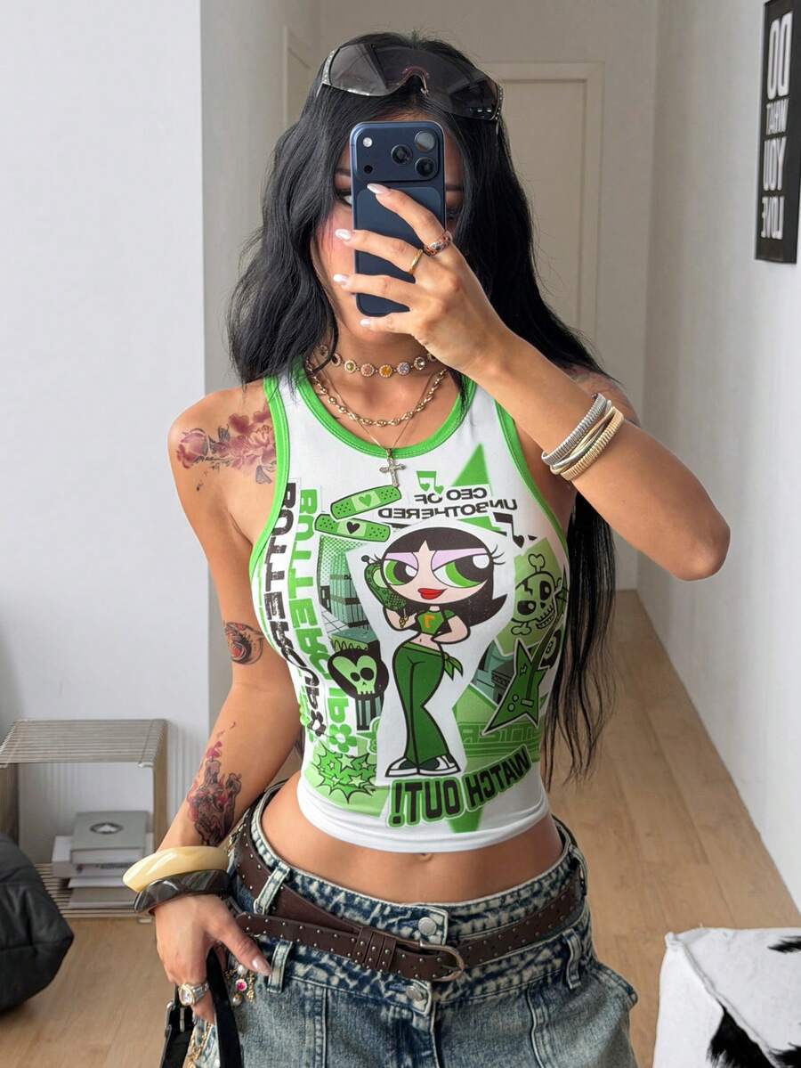 Multicolor slim fit crop tank top for women featuring a round neck and rib-knit backless design.