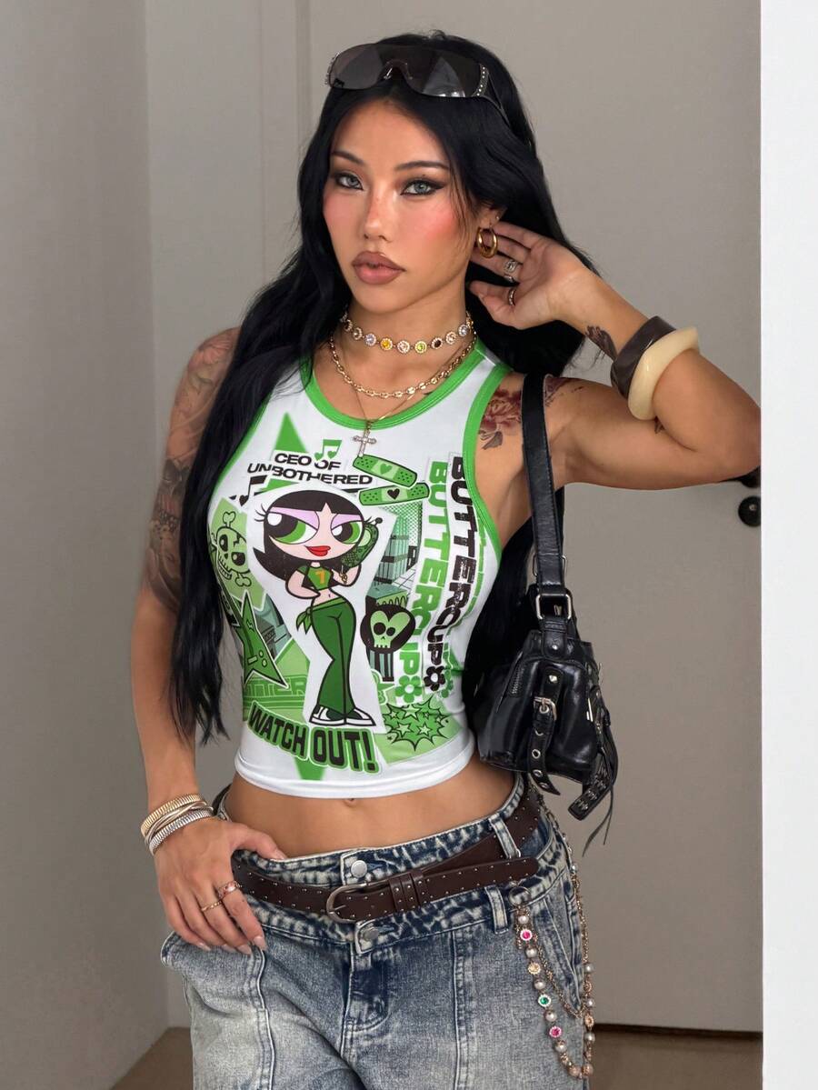 Multicolor slim fit crop tank top for women featuring a round neck and rib-knit backless design.