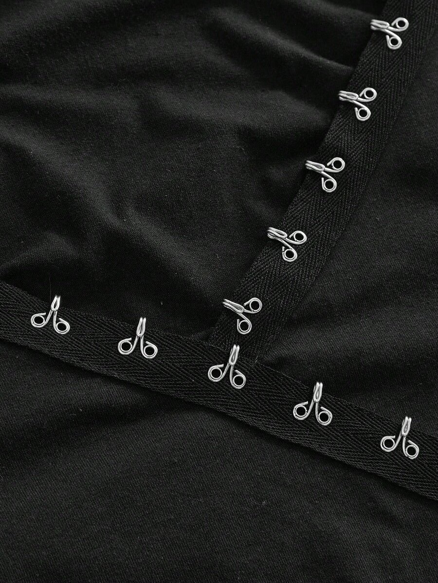 Women's black draped halter neck tank top featuring a slim fit, crafted from high-stretch knitted fabric.