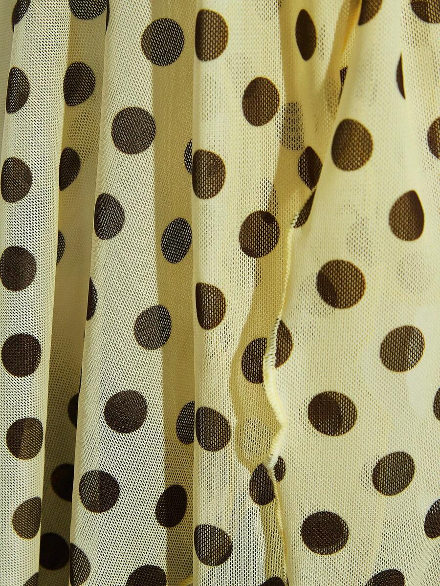 Women's white cherry print cami top with wide straps, ruched knot detail, and an asymmetrical hem