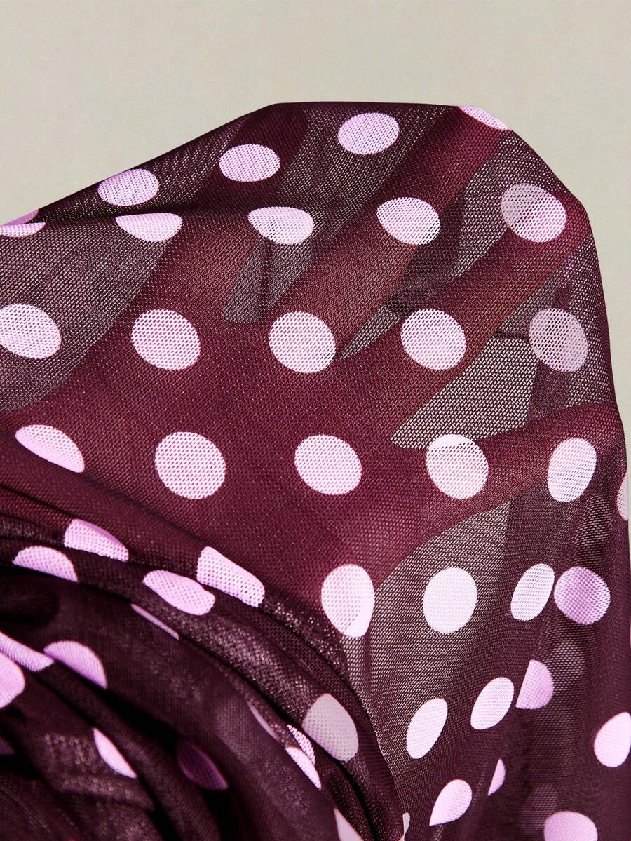 Women's white cherry print cami top with wide straps, ruched knot detail, and an asymmetrical hem