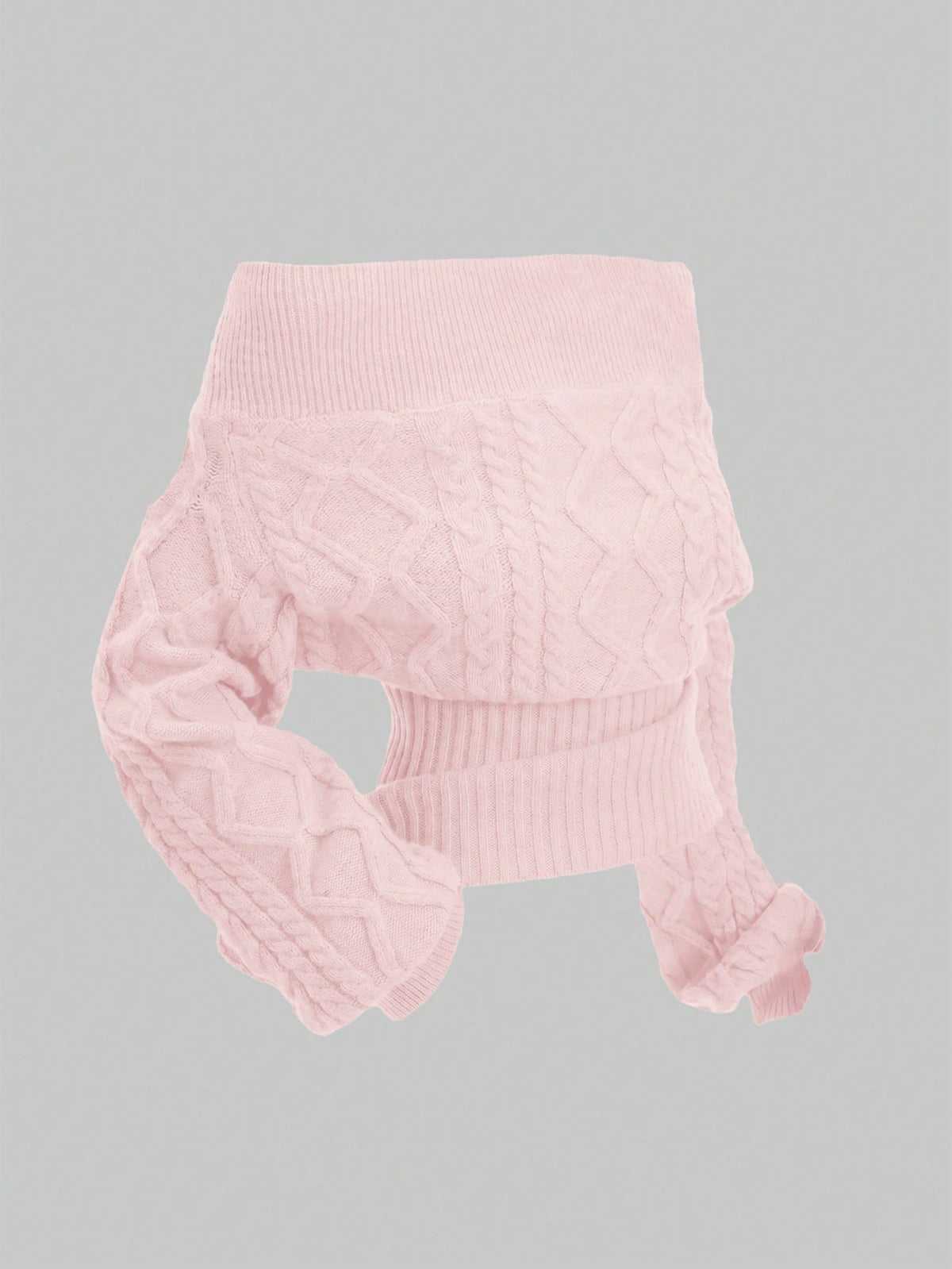 Women's off-the-shoulder rib-knit pullover sweater with three-quarter sleeves in a casual regular fit.