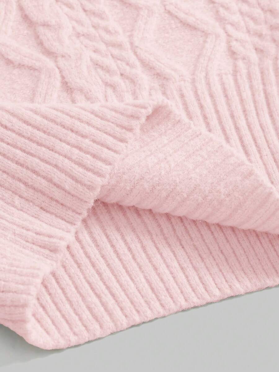 Women's off-the-shoulder rib-knit pullover sweater with three-quarter sleeves in a casual regular fit.