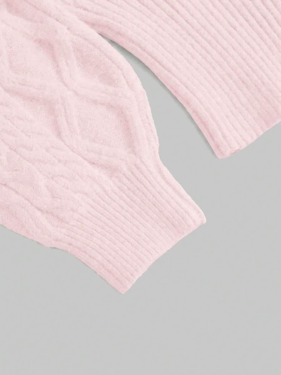 Women's off-the-shoulder rib-knit pullover sweater with three-quarter sleeves in a casual regular fit.