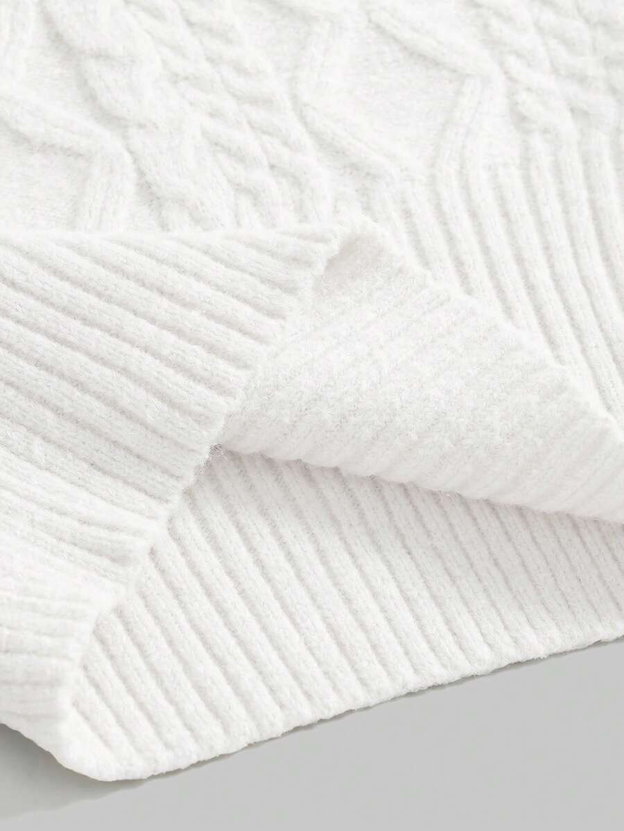 Women's off-the-shoulder rib-knit pullover sweater with three-quarter sleeves in a casual regular fit.
