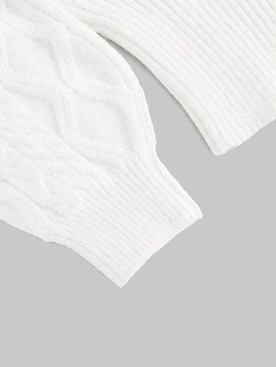 Women's off-the-shoulder rib-knit pullover sweater with three-quarter sleeves in a casual regular fit.