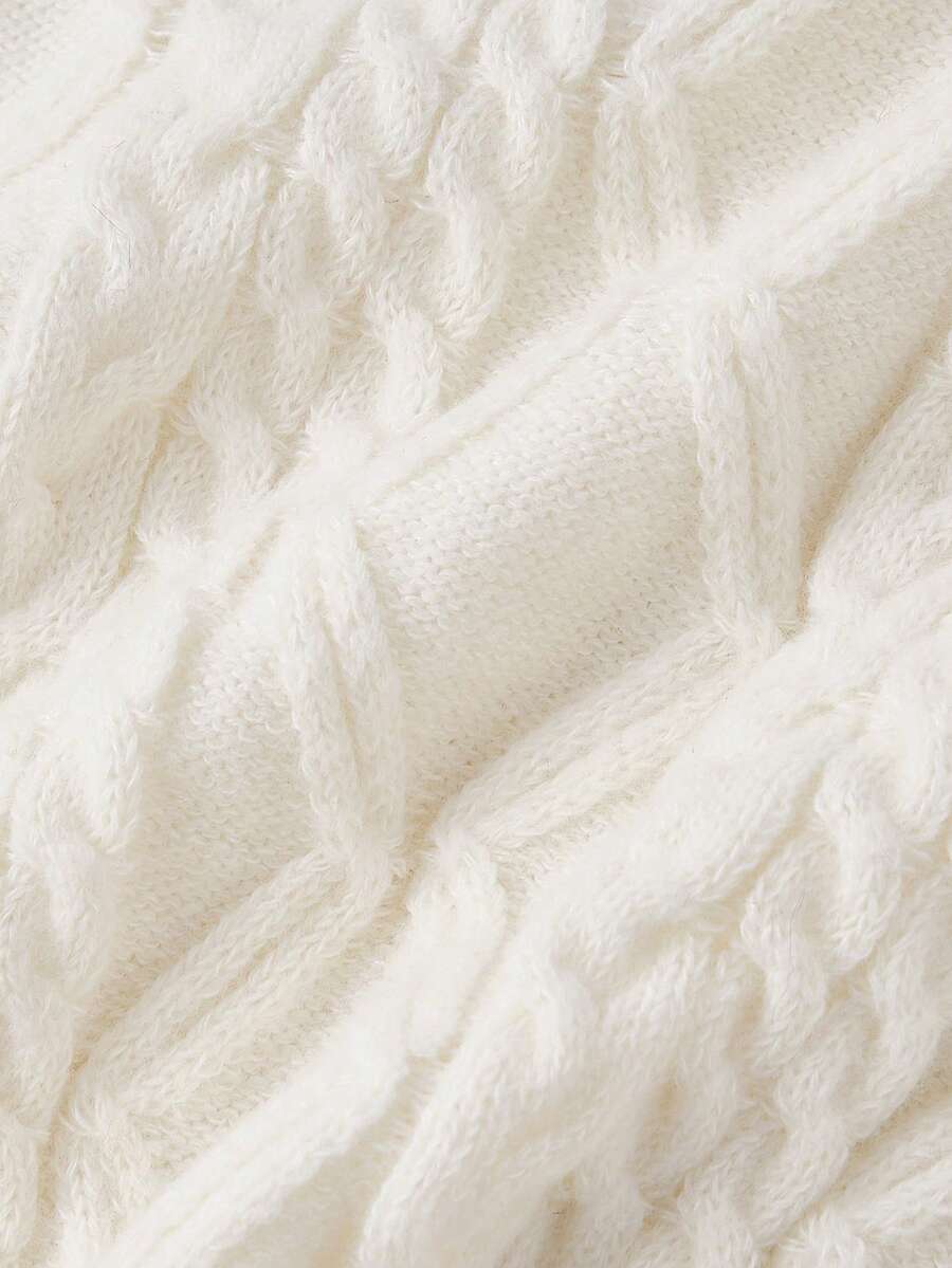 Women's off-the-shoulder rib-knit pullover sweater with three-quarter sleeves in a casual regular fit.