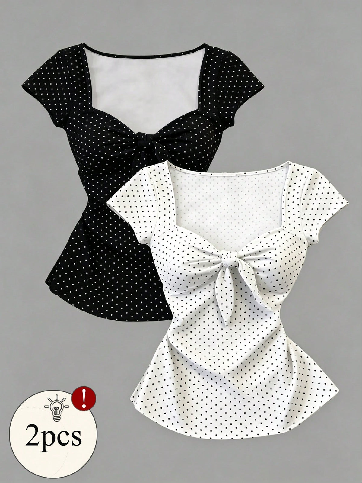 Women's short sleeve fitted t-shirt with a front knot detail, contrast collar, and raglan sleeves.