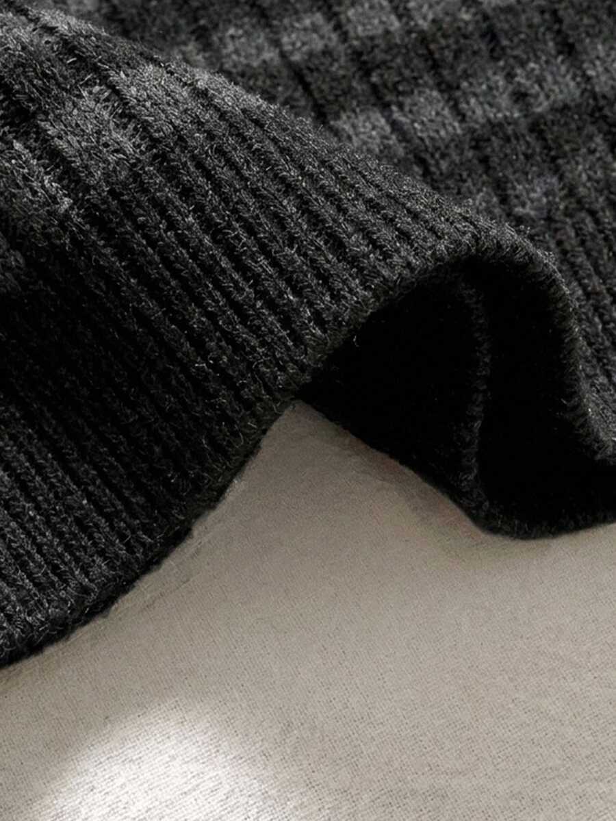 Women's slim fit cable-knit sweater with a V-neckline and long sleeves in solid green rib knit fabric.