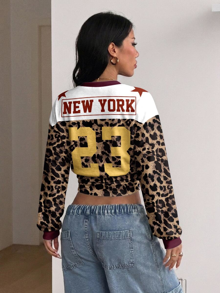Women's brown waist-cinching sweatshirt featuring a round neck, drop shoulder long sleeves, and rib-knit cuffs.