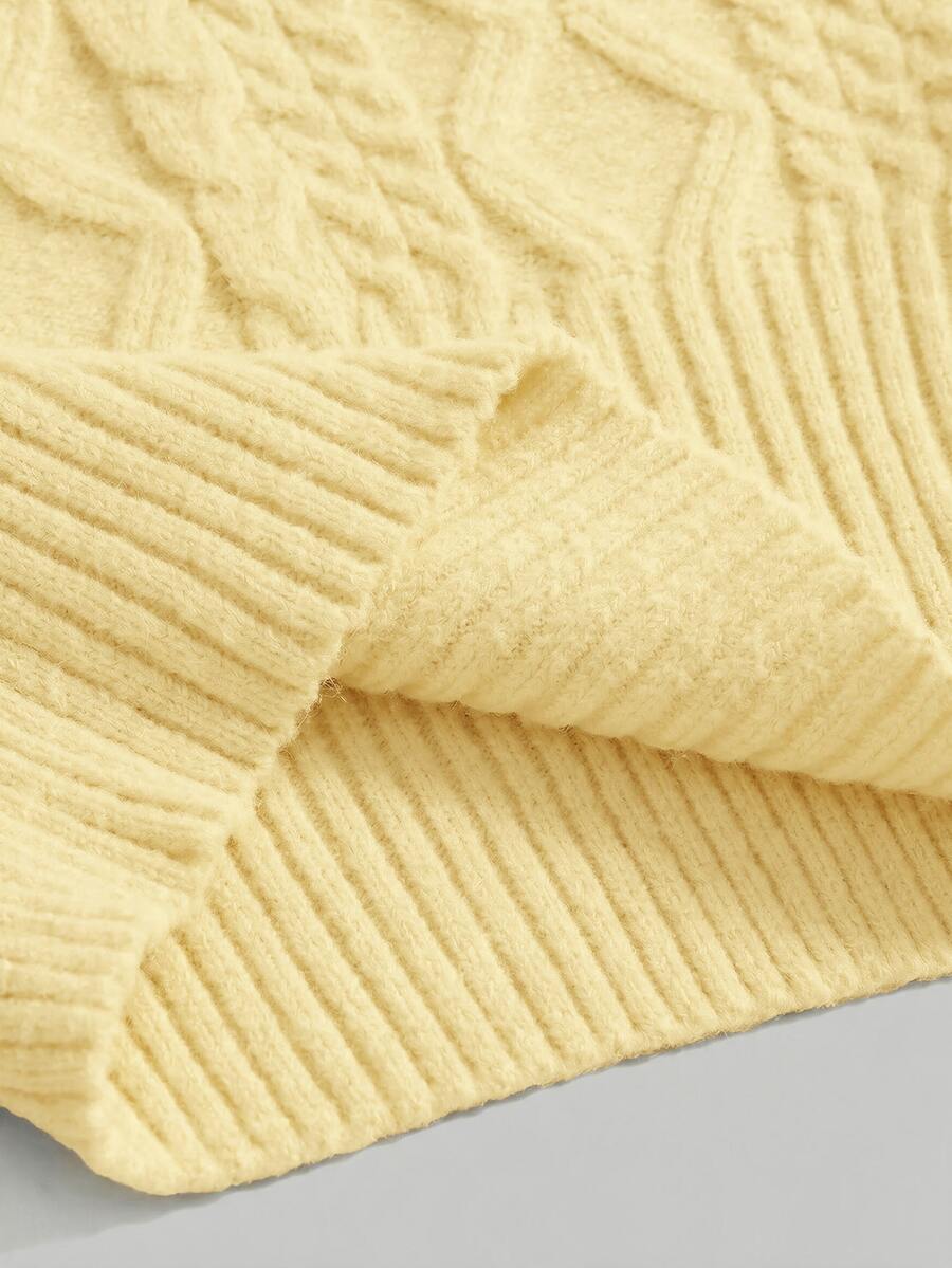Women's off-the-shoulder rib-knit pullover sweater with three-quarter sleeves in a casual regular fit.