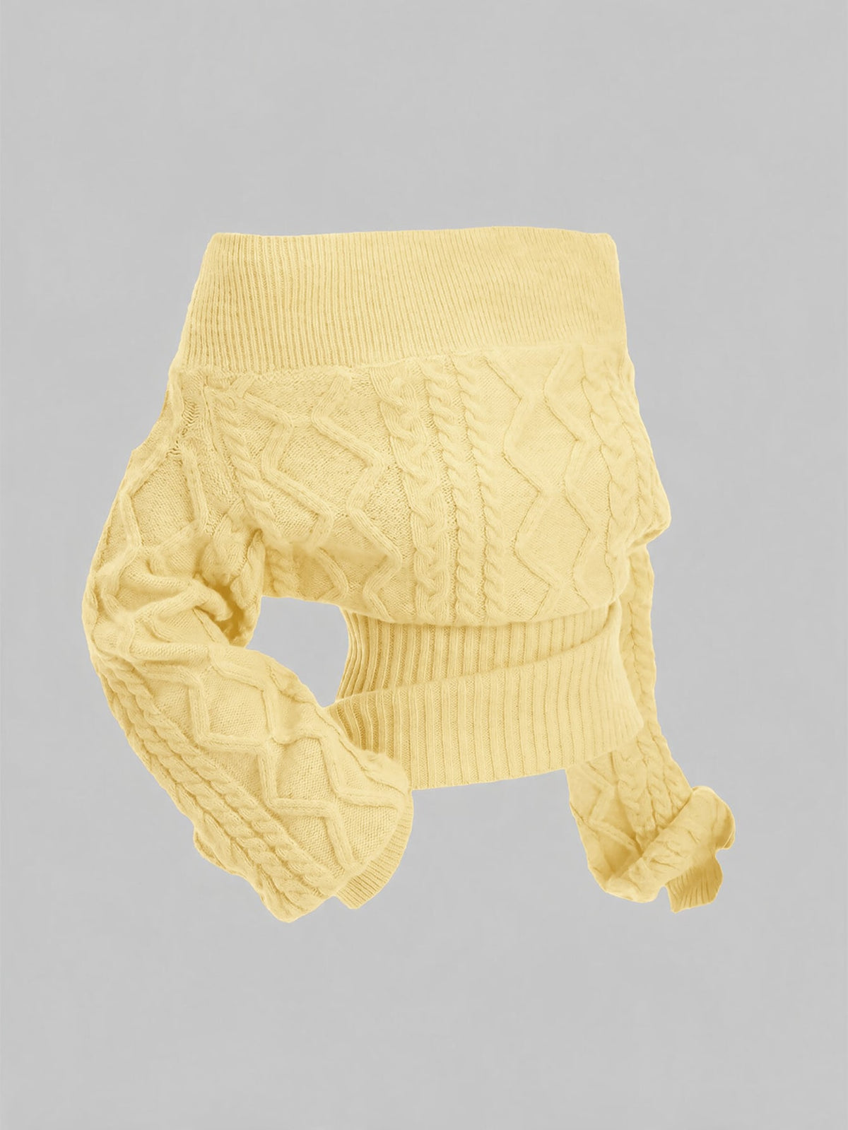 Women's off-the-shoulder rib-knit pullover sweater with three-quarter sleeves in a casual regular fit.