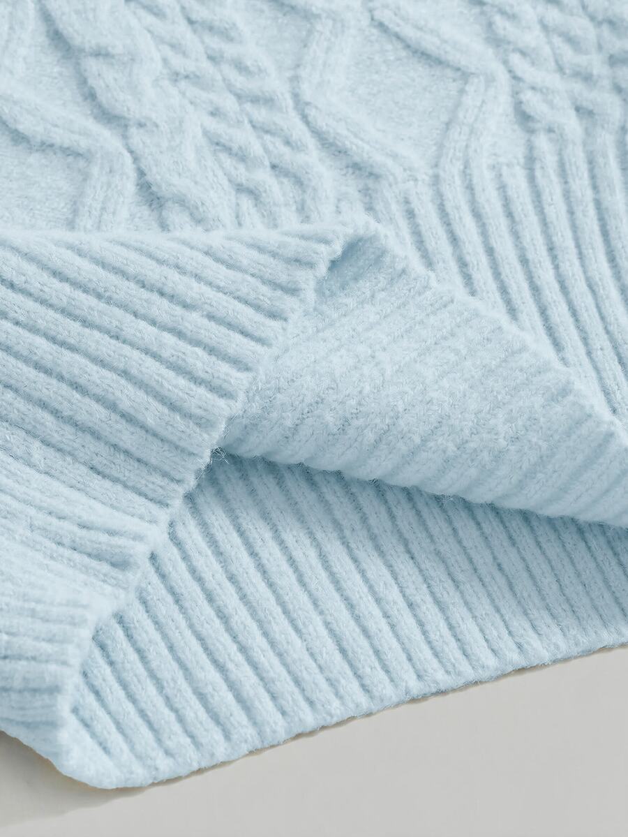 Women's off-the-shoulder rib-knit pullover sweater with three-quarter sleeves in a casual regular fit.