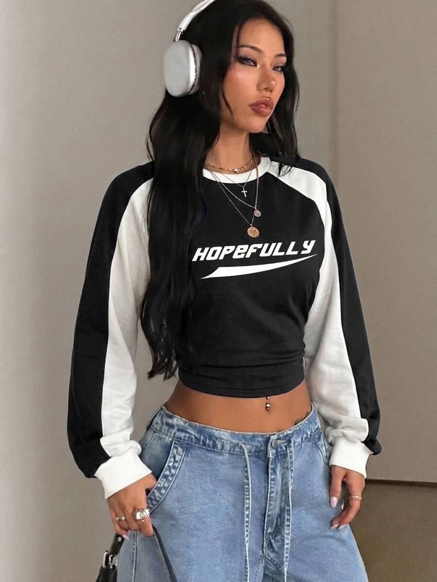 Women's brown waist-cinching sweatshirt featuring a round neck, drop shoulder long sleeves, and rib-knit cuffs.