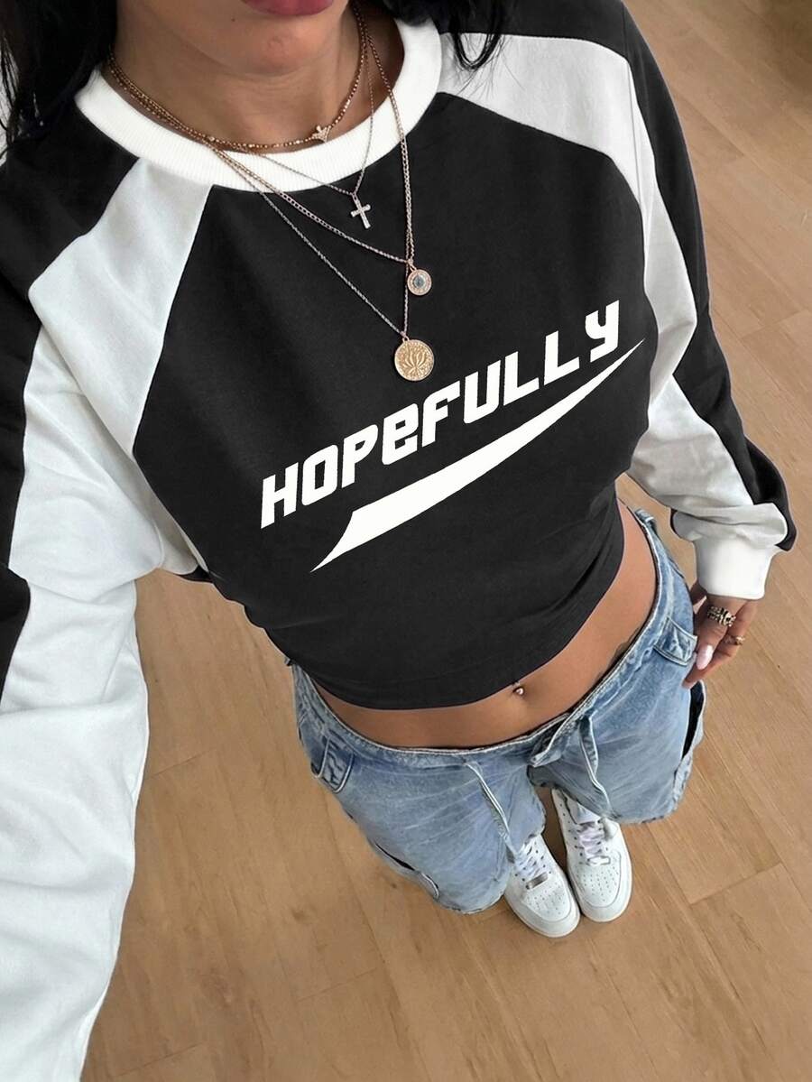 Women's brown waist-cinching sweatshirt featuring a round neck, drop shoulder long sleeves, and rib-knit cuffs.