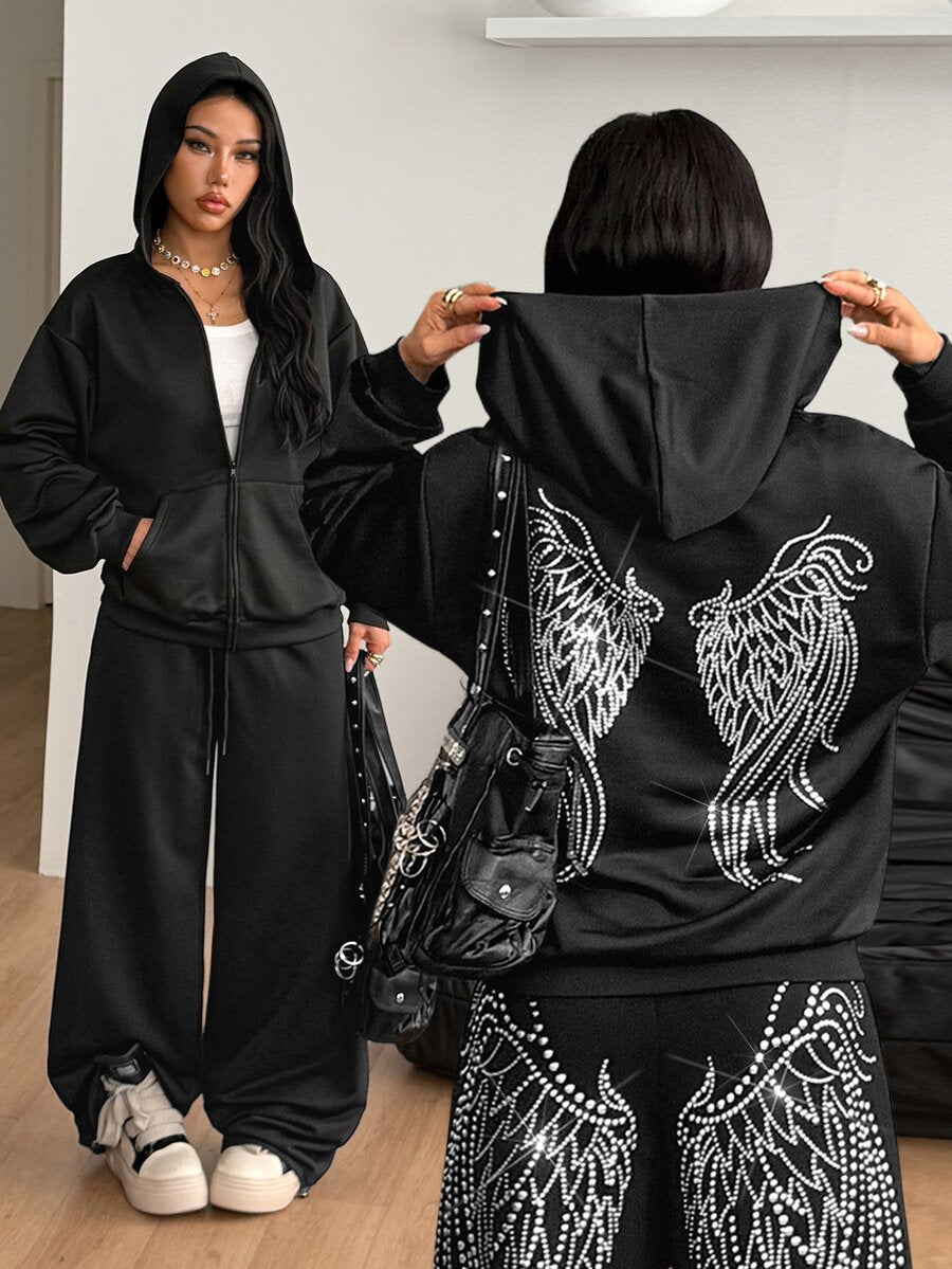 Women's brown leopard print zip-up hoodie with contrast faux fur trim and long bishop sleeves