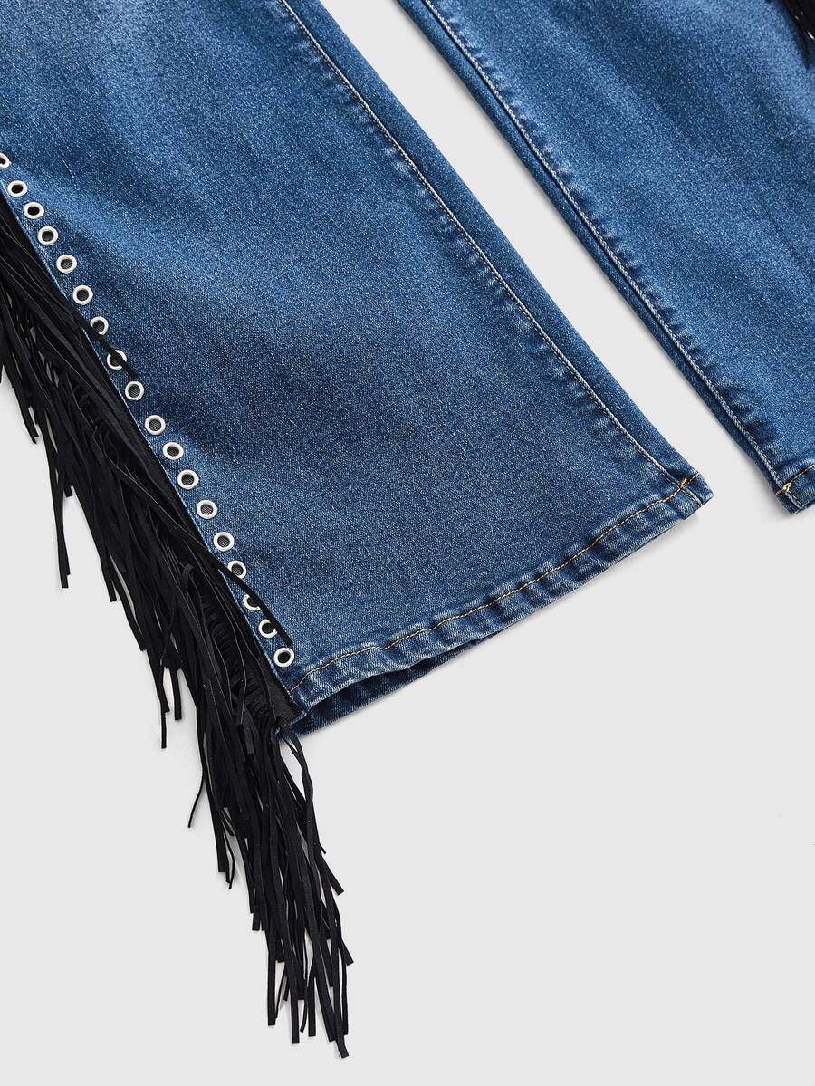 Women's ultra low waist flare jeans in washed stretch denim featuring an extra long bootcut leg and zipper fly closure.
